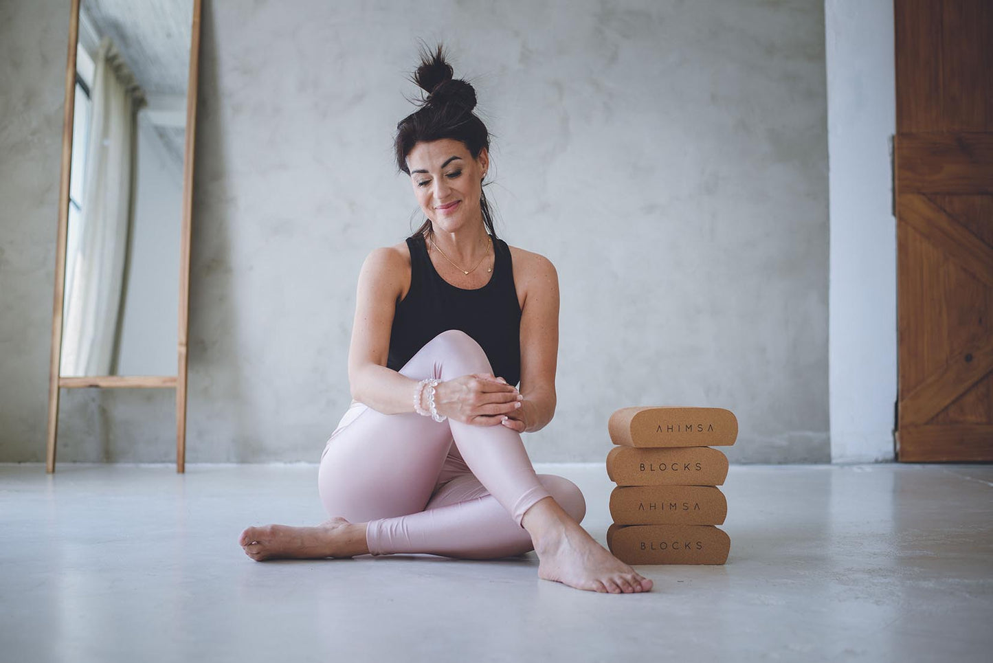 The Ahimsa Block, Ergonomic yoga block. 2 piece set.